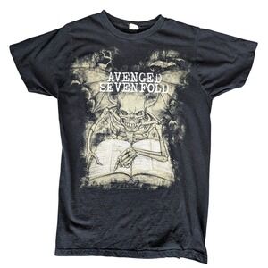 Avenged Sevenfold Medium Black Graphic Short Sleeve Band Merch Mens Tee Shirt